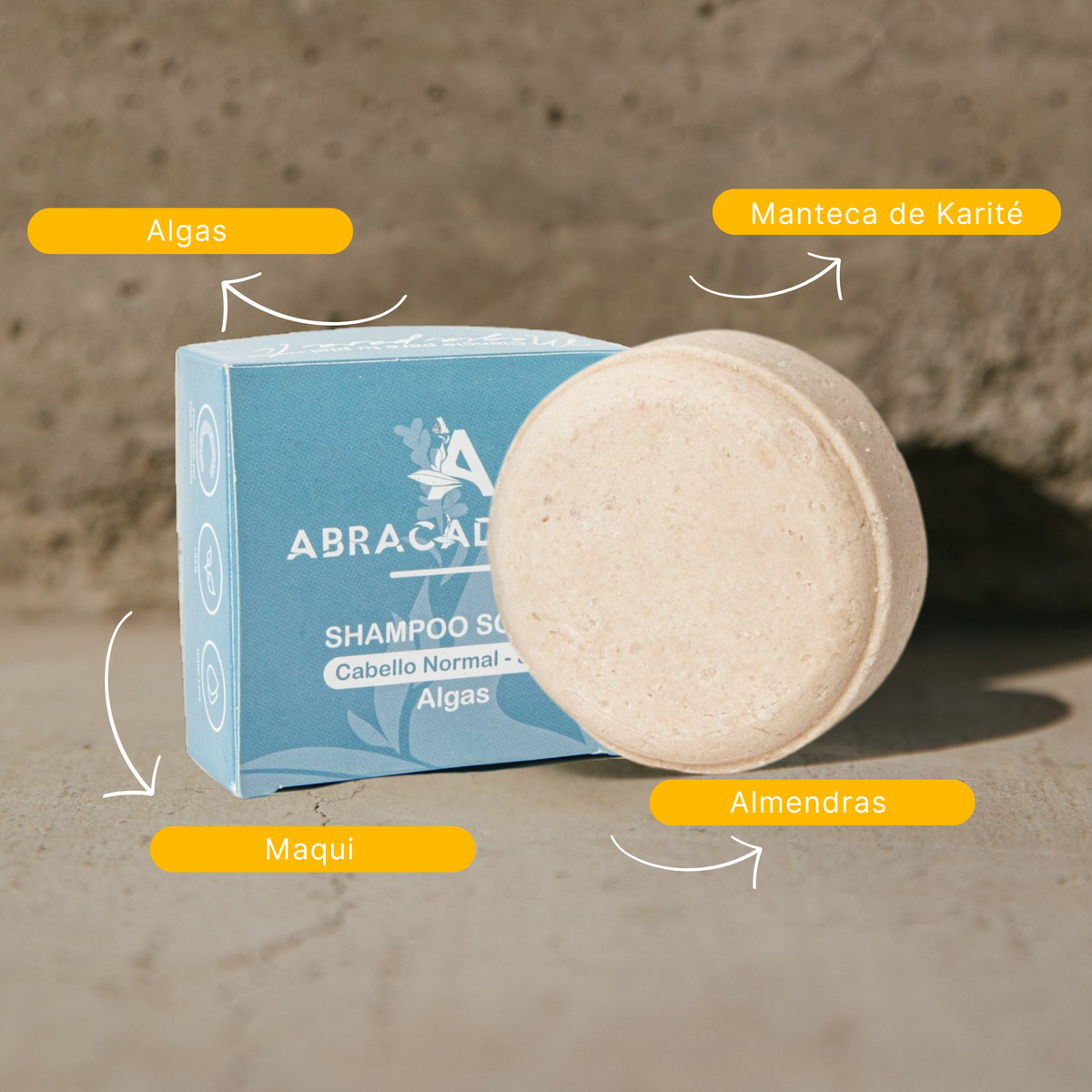Shampoo Sólido Cabello Normal Seco Algas y Maqui Abracadabra