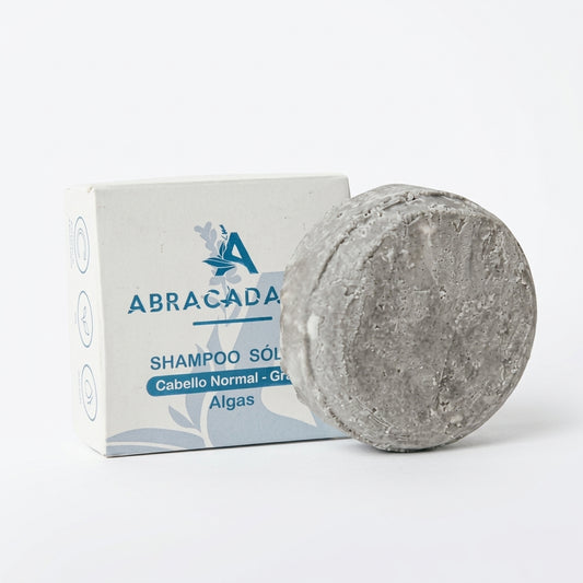 🌿 Shampoo Sólido Cabello Normal Graso Algas y Carbón Activado Abracadabra 🌿